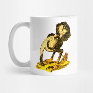 Ostrich burying face in hole Mug